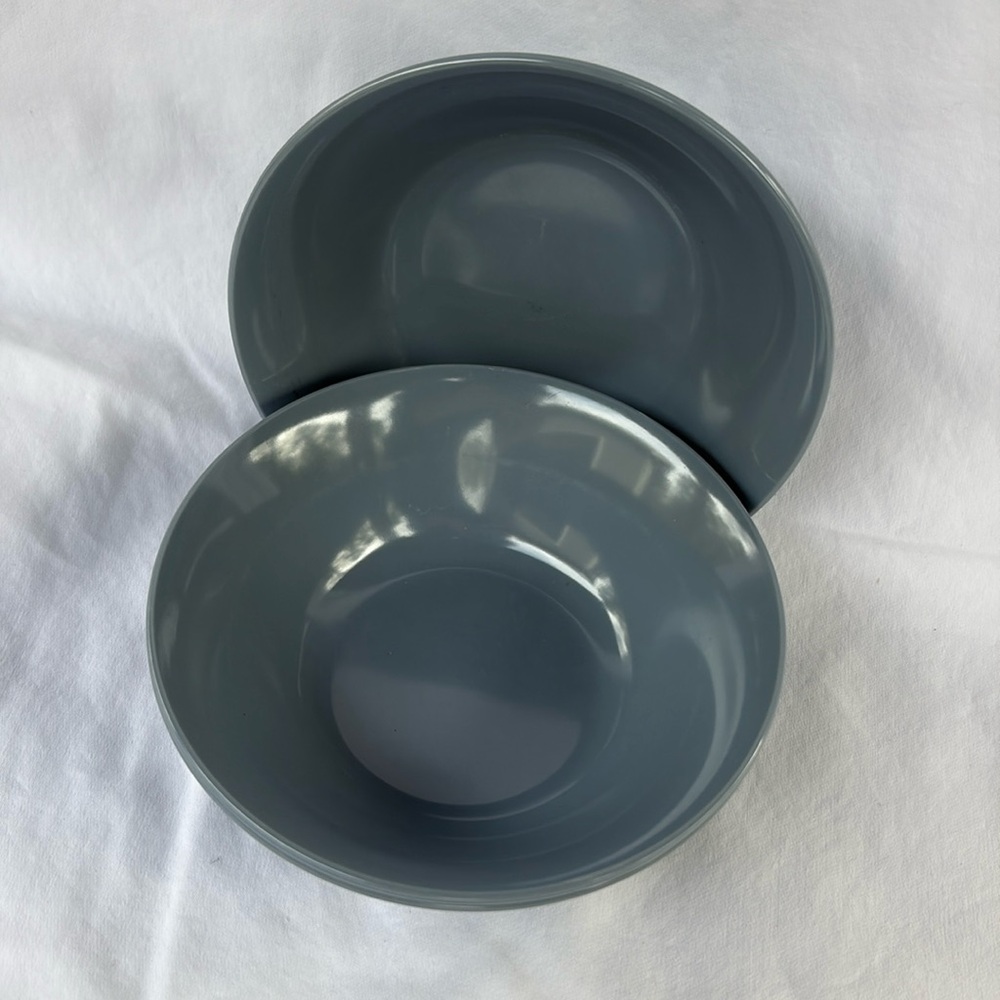 Vintage Texasware blue cereal bowls, set of 3